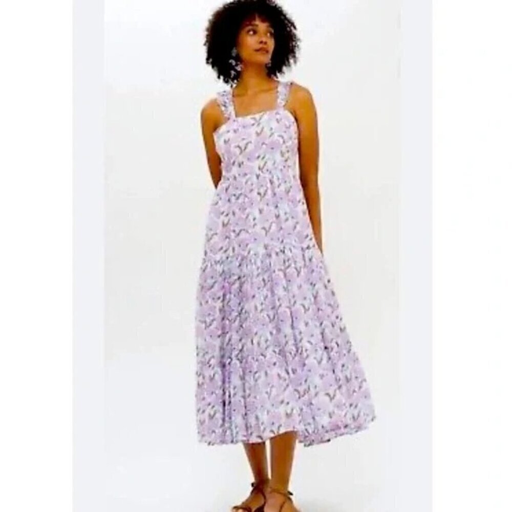 Haute Hippie floral tiered midi dress size M